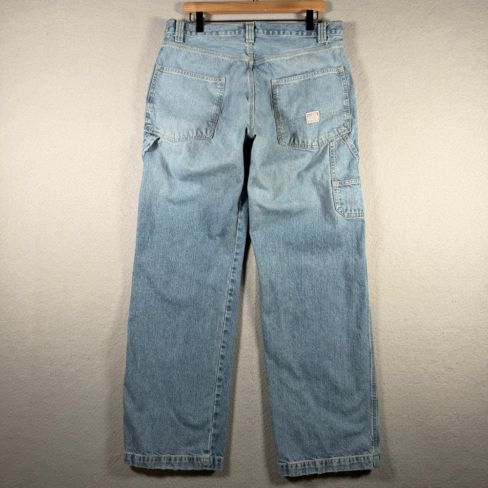 Levi Strauss Signature Mens Carpenter Jeans Light Wash Workwear Denim 34x31 - Picture 2 of 14